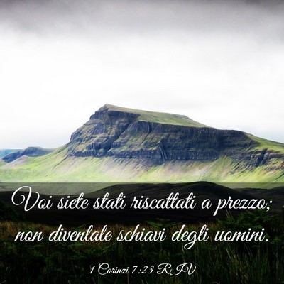 Picture 03 - 1 Corinzi 7:23 RIV - Voi siete stati riscattati a prezzo; non - Bible Verse Picture