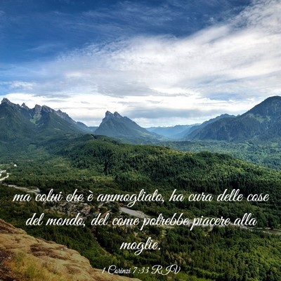 Picture 03 - 1 Corinzi 7:33 RIV - ma colui che è ammogliato, ha cura delle cose - Bible Verse Picture