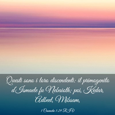 Picture 03 - 1 Cronache 1:29 RIV - Questi sono i loro discendenti: il primogenito - Bible Verse Picture