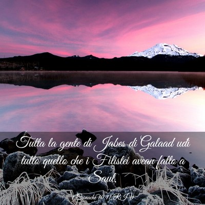 Picture 03 - 1 Cronache 10:11 RIV - Tutta la gente di Jabes di Galaad udì tutto - Bible Verse Picture