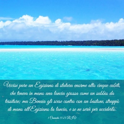 Picture 03 - 1 Cronache 11:23 RIV - Uccise pure un Egiziano di statura enorme alto - Bible Verse Picture
