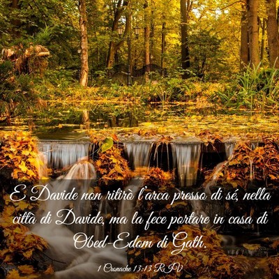 Picture 03 - 1 Cronache 13:13 RIV - E Davide non ritirò l’arca presso di sé, - Bible Verse Picture