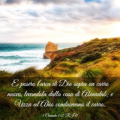 Picture 03 - 1 Cronache 13:7 RIV - E posero l’arca di Dio sopra un carro nuovo, - Bible Verse Picture