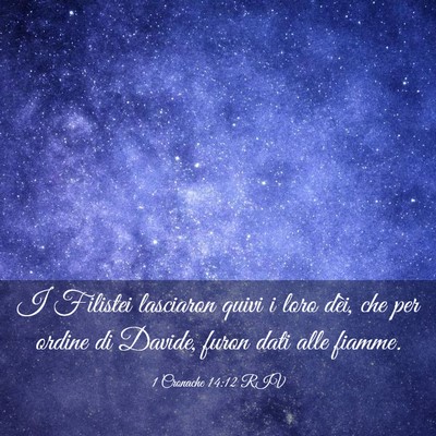 Picture 03 - 1 Cronache 14:12 RIV - I Filistei lasciaron quivi i loro dèi, che per - Bible Verse Picture