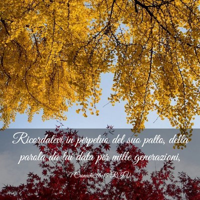 Picture 03 - 1 Cronache 16:15 RIV - Ricordatevi in perpetuo del suo patto, della - Bible Verse Picture