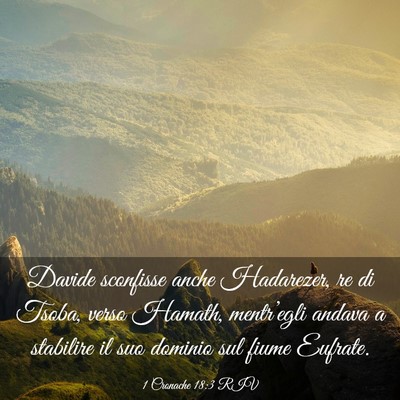 Picture 03 - 1 Cronache 18:3 RIV - Davide sconfisse anche Hadarezer, re di Tsoba, - Bible Verse Picture