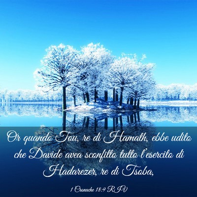 Picture 03 - 1 Cronache 18:9 RIV - Or quando Tou, re di Hamath, ebbe udito che - Bible Verse Picture