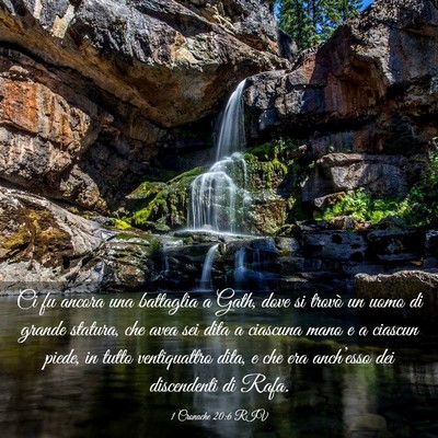 Picture 03 - 1 Cronache 20:6 RIV - Ci fu ancora una battaglia a Gath, dove si trovò - Bible Verse Picture