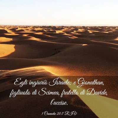 Picture 03 - 1 Cronache 20:7 RIV - Egli ingiuriò Israele; e Gionathan, figliuolo di - Bible Verse Picture