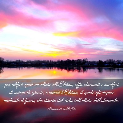 Picture 03 - 1 Cronache 21:26 RIV - poi edificò quivi un altare all’Eterno, offrì - Bible Verse Picture