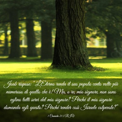 Picture 03 - 1 Cronache 21:3 RIV - Joab rispose: “L’Eterno renda il suo popolo - Bible Verse Picture
