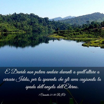 Picture 03 - 1 Cronache 21:30 RIV - E Davide non poteva andare davanti a - Bible Verse Picture