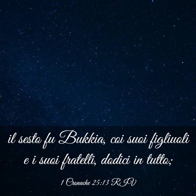 Picture 03 - 1 Cronache 25:13 RIV - il sesto fu Bukkia, coi suoi figliuoli e i suoi - Bible Verse Picture