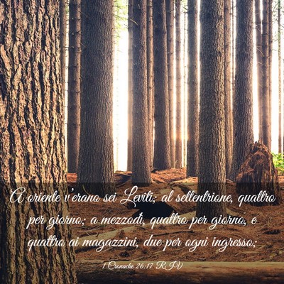 Picture 03 - 1 Cronache 26:17 RIV - A oriente v’erano sei Leviti; al settentrione, - Bible Verse Picture
