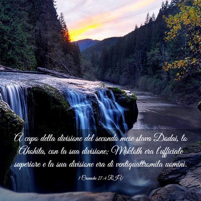 Picture 03 - 1 Cronache 27:4 RIV - A capo della divisione del secondo mese stava - Bible Verse Picture