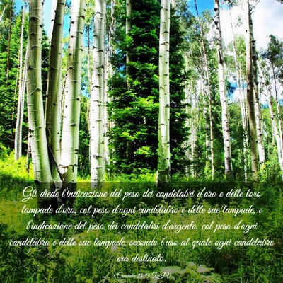 Picture 03 - 1 Cronache 28:15 RIV - Gli diede l’indicazione del peso dei candelabri - Bible Verse Picture