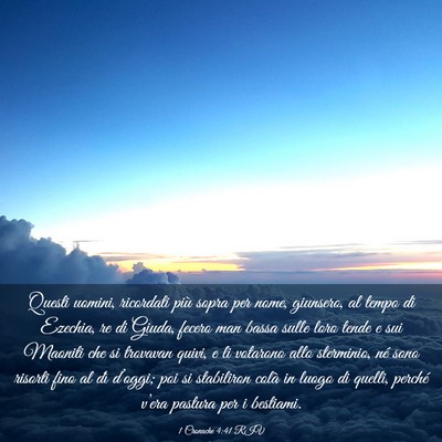 Picture 03 - 1 Cronache 4:41 RIV - Questi uomini, ricordati più sopra per nome, - Bible Verse Picture