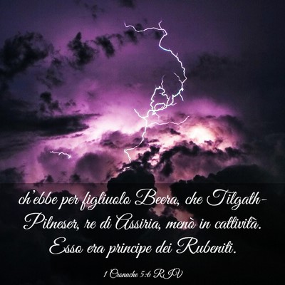 Picture 03 - 1 Cronache 5:6 RIV - ch’ebbe per figliuolo Beera, che - Bible Verse Picture