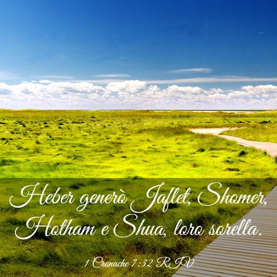 Picture 03 - 1 Cronache 7:32 RIV - Heber generò Jaflet, Shomer, Hotham e Shua, loro - Bible Verse Picture