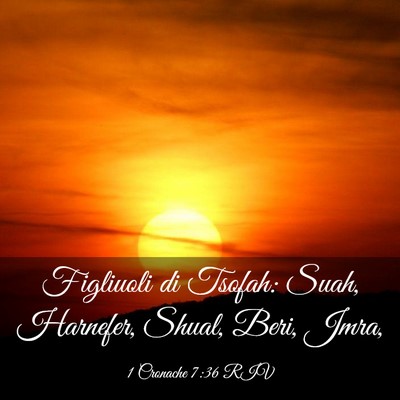 Picture 03 - 1 Cronache 7:36 RIV - Figliuoli di Tsofah: Suah, Harnefer, Shual, Beri, - Bible Verse Picture