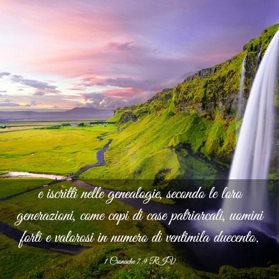 Picture 03 - 1 Cronache 7:9 RIV - e iscritti nelle genealogie, secondo le loro - Bible Verse Picture