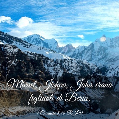 Picture 03 - 1 Cronache 8:16 RIV - Micael, Jishpa, Joha erano figliuoli di - Bible Verse Picture