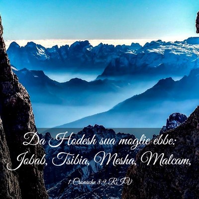 Picture 03 - 1 Cronache 8:9 RIV - Da Hodesh sua moglie ebbe: Jobab, Tsibia, Mesha, - Bible Verse Picture