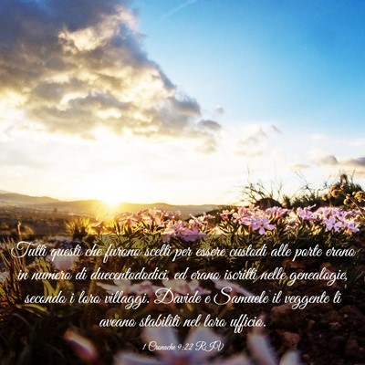 Picture 03 - 1 Cronache 9:22 RIV - Tutti questi che furono scelti per essere custodi - Bible Verse Picture