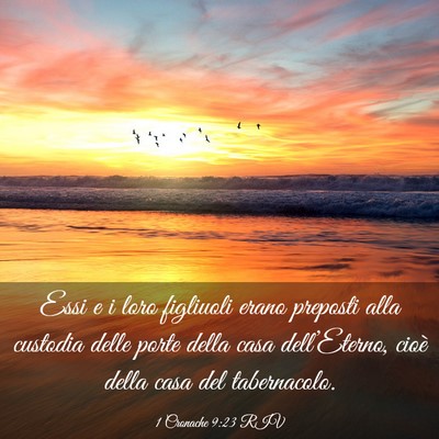 Picture 03 - 1 Cronache 9:23 RIV - Essi e i loro figliuoli erano preposti alla - Bible Verse Picture