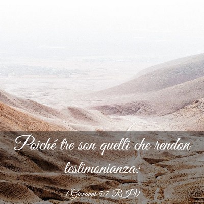 Picture 03 - 1 Giovanni 5:7 RIV - Poiché tre son quelli che rendon - Bible Verse Picture