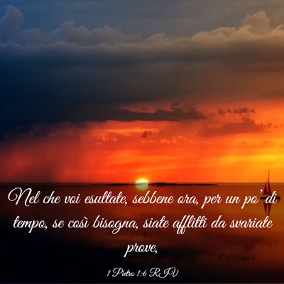 Picture 03 - 1 Pietro 1:6 RIV - Nel che voi esultate, sebbene ora, per un po’ - Bible Verse Picture