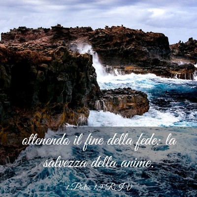 Picture 03 - 1 Pietro 1:9 RIV - ottenendo il fine della fede: la salvezza della - Bible Verse Picture