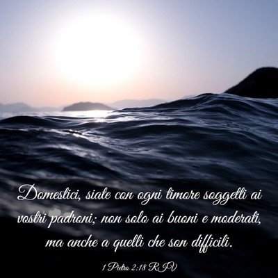 Picture 03 - 1 Pietro 2:18 RIV - Domestici, siate con ogni timore soggetti ai - Bible Verse Picture