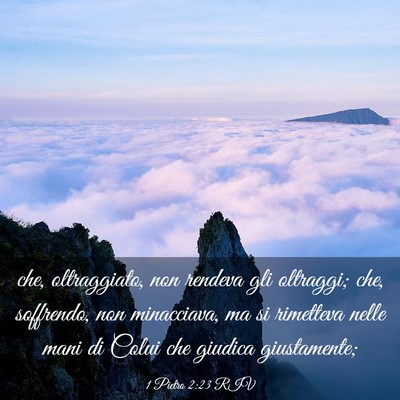 Picture 03 - 1 Pietro 2:23 RIV - che, oltraggiato, non rendeva gli oltraggi; che, - Bible Verse Picture