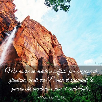 Picture 03 - 1 Pietro 3:14 RIV - Ma anche se aveste a soffrire per cagione di - Bible Verse Picture