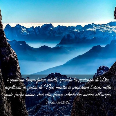 Picture 03 - 1 Pietro 3:20 RIV - i quali un tempo furon ribelli, quando la - Bible Verse Picture