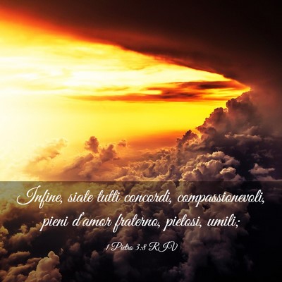 Picture 03 - 1 Pietro 3:8 RIV - Infine, siate tutti concordi, compassionevoli, - Bible Verse Picture