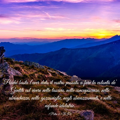 Picture 03 - 1 Pietro 4:3 RIV - Poiché basta l’aver dato il vostro passato a - Bible Verse Picture