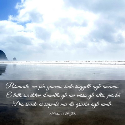 Picture 03 - 1 Pietro 5:5 RIV - Parimente, voi più giovani, siate soggetti agli - Bible Verse Picture