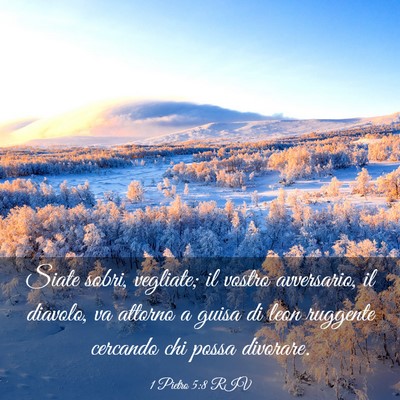 Picture 03 - 1 Pietro 5:8 RIV - Siate sobri, vegliate; il vostro avversario, il - Bible Verse Picture