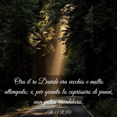 Picture 03 - 1 Re 1:1 RIV - Ora il re Davide era vecchio e molto attempato; - Bible Verse Picture