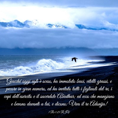 Picture 03 - 1 Re 1:25 RIV - Giacché oggi egli è sceso, ha immolato buoi, - Bible Verse Picture