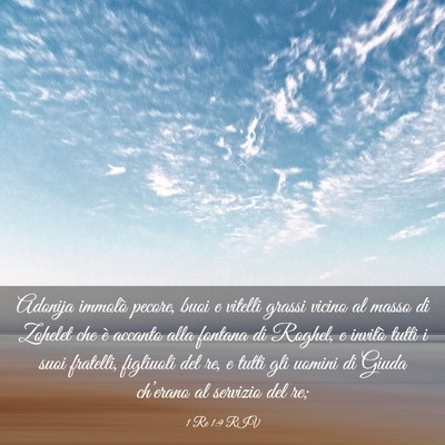 Picture 03 - 1 Re 1:9 RIV - Adonija immolò pecore, buoi e vitelli grassi - Bible Verse Picture