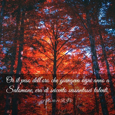 Picture 03 - 1 Re 10:14 RIV - Or il peso dell’oro che giungeva ogni anno a - Bible Verse Picture
