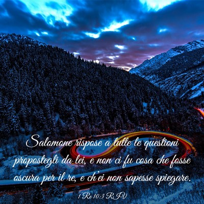 Picture 03 - 1 Re 10:3 RIV - Salomone rispose a tutte le questioni propostegli - Bible Verse Picture