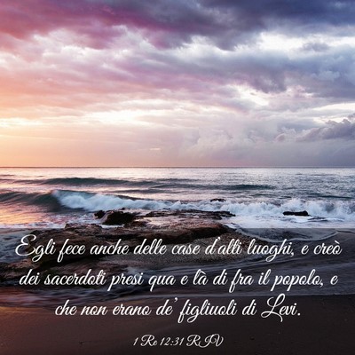 Picture 03 - 1 Re 12:31 RIV - Egli fece anche delle case d’alti luoghi, e - Bible Verse Picture