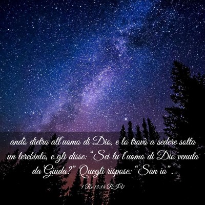 Picture 03 - 1 Re 13:14 RIV - andò dietro all’uomo di Dio, e lo trovò a - Bible Verse Picture