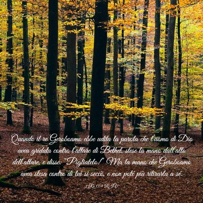 Picture 03 - 1 Re 13:4 RIV - Quando il re Geroboamo ebbe udita la parola che - Bible Verse Picture