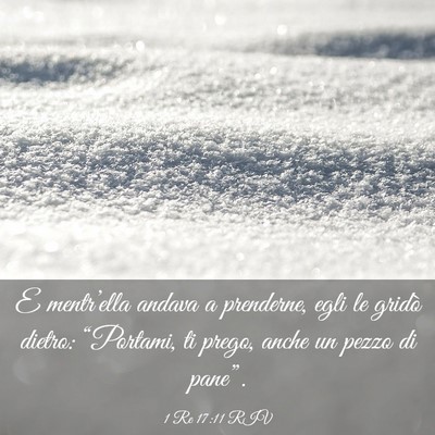 Picture 03 - 1 Re 17:11 RIV - E mentr’ella andava a prenderne, egli le gridò - Bible Verse Picture