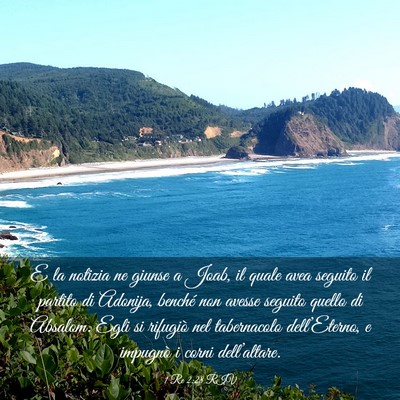 Picture 03 - 1 Re 2:28 RIV - E la notizia ne giunse a Joab, il quale avea - Bible Verse Picture